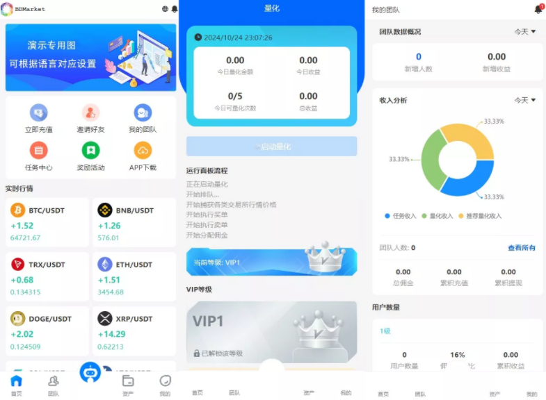 多语言量化理财挖矿虚拟币交易源码/详细部署文档/前后端vue/服务端PHP